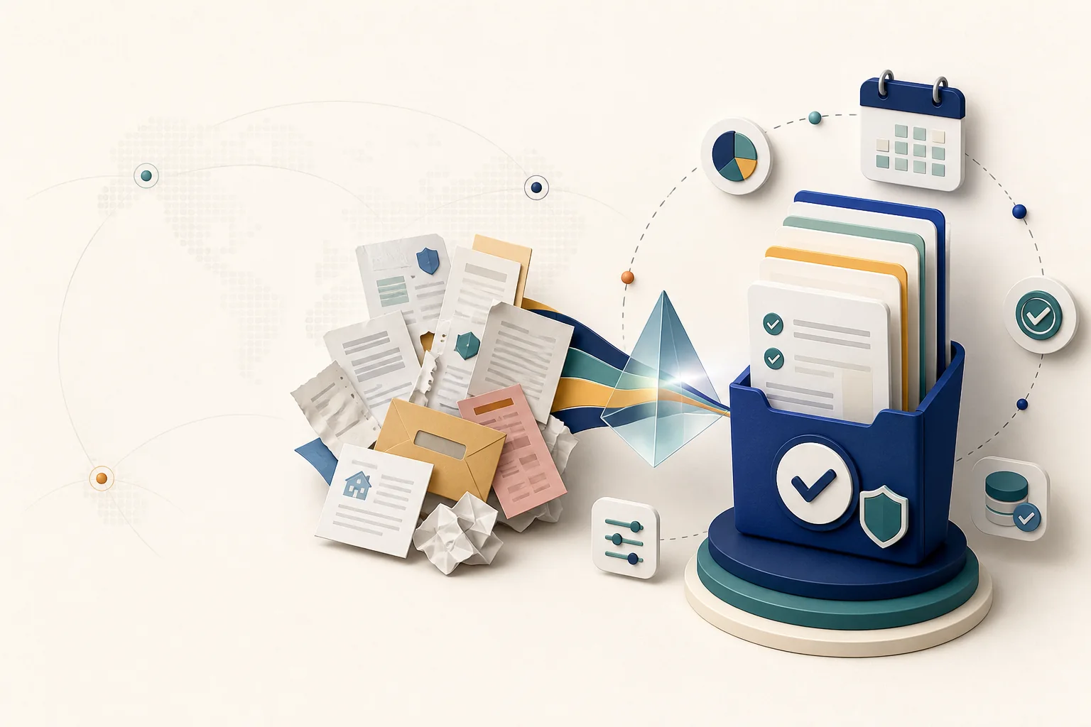 A visual flow from consumer records to an organised dispute package